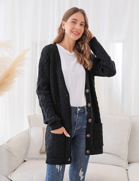 oversized aran cardigan