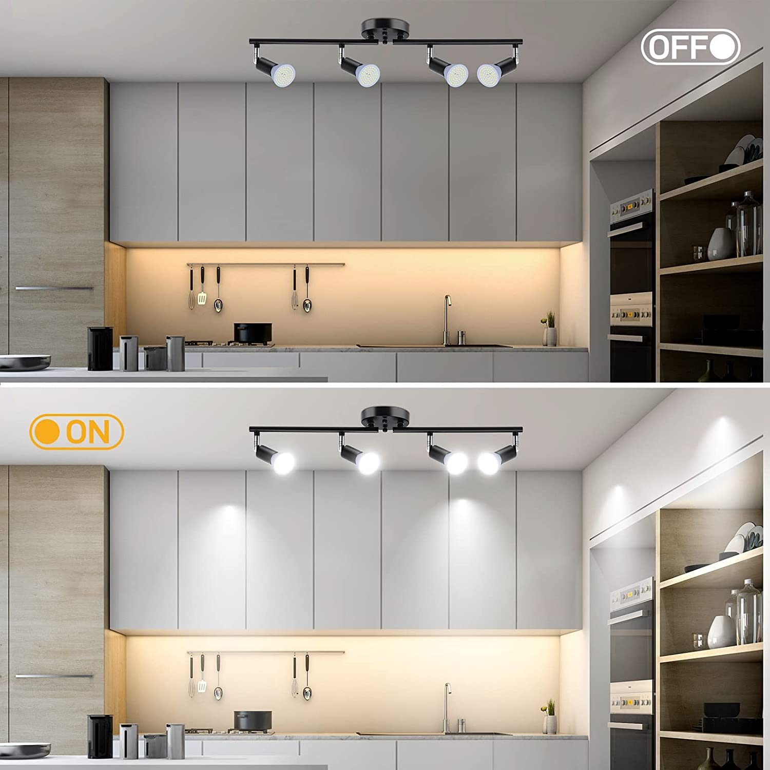 Rotatable Kitchen Ceiling Spotlights Bar | 4 Way Spotlights