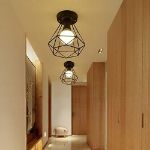 Picture of Retro Style Metal Black Cage Pendant Light Shade for Entrance, Corridor, Industrial Cage Pendant Light For Hallway, Kitchen, Garage