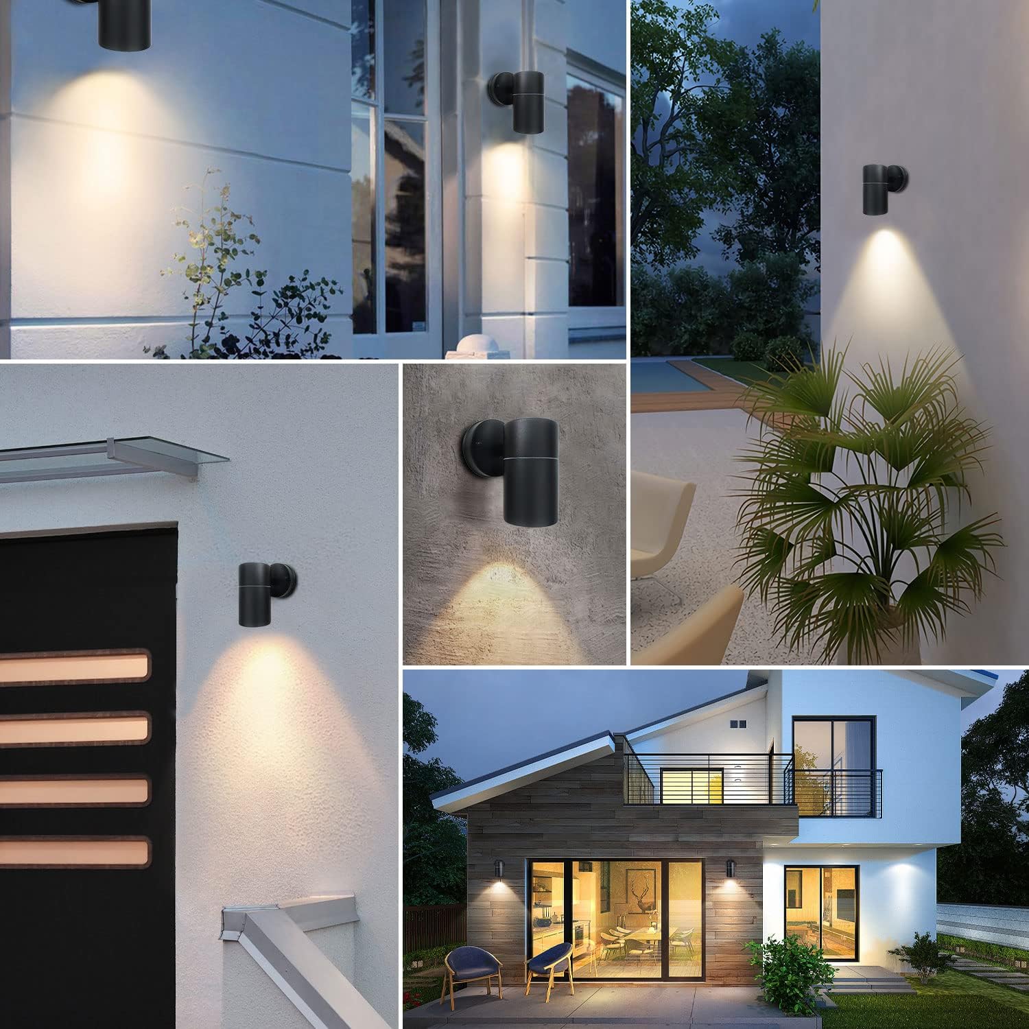 Outdoor Wall Lights, GU10 Base Up Down Exterior Wall Sconce