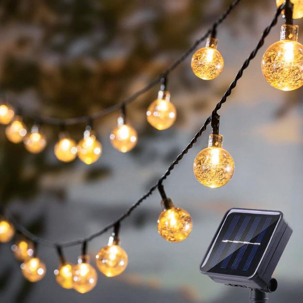 Picture of Waterproof Solar Fairy Lights Outdoor Crystal Globe String Garden Lights (10ft/3M, 20 LED)