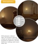 Picture of Dusk to Dawn Plug-in Dimmable Night Lights, 2 Pack | Adjustable Brightness, Warm White 3000K for Hallway, Bedroom, Toddler Beds, Stairs