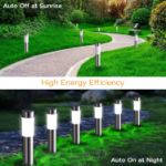 Picture of Solar Lights Outdoor Garden Ornaments Pathway Lighting White Garden Lights Solar Powered Waterproof Path Light (4 Pack)