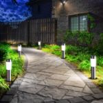 Picture of Solar Lights Outdoor Garden Ornaments Pathway Lighting White Garden Lights Solar Powered Waterproof Path Light (4 Pack)