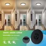 Picture of LED Ceiling Light with Radar and Twilight Sensor, 30CM 3000K/4000K/6000K Black Round Ceiling Light with Motion Detector