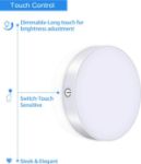 Picture of  Modern Dimmable Touch Light Buit-in 1000mAh Large Battery Rechargeable LED Tap Lights | Magnet Stick on Closet Light | Portable LED Puck Night Lights