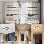 Picture of LED Ceiling Light 24W Modern Curved Design LED Ceiling Lamp with Remote Control 3 Color Dimmable Metal Flush Mount Ceiling Lighting Fixture