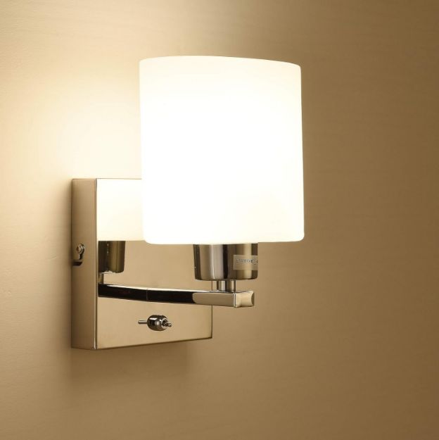 Picture of Modern Wall Sconce with ON/Off Toggle Switch, Polished Chrome Finish Indoor Reading Light, Living Wall Light 1xE14