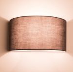 Picture of Indoor Wall Light with Switch, 1xE27 ES Wall Wash Lighting with Grey Semi-Circle Fabric Shade, Up and Down Wall Sconce Lamp