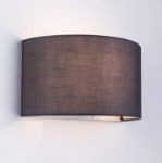 Picture of Indoor Wall Light with Switch, 1xE27 ES Wall Wash Lighting with Grey Semi-Circle Fabric Shade, Up and Down Wall Sconce Lamp