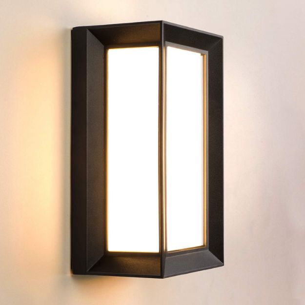 Picture of Outdoor Wall Light IP66 Waterproof Led Bulkhead Wall Light Vertical Frame Exterior Anthracite Wall Lights 