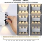 Picture of  LED Wall Light with Switch Indoor Stepless Dimming Wall Lamp Brushed Aluminum Up Down Wall Light for Bedroom Living Room