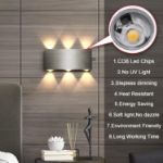 Picture of  LED Wall Light with Switch Indoor Stepless Dimming Wall Lamp Brushed Aluminum Up Down Wall Light for Bedroom Living Room