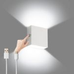 Picture of Wall Light Dimmable Touch Up Down Wall Light Rechargeable Up and Down Modern Wall Lamp Sconce Lighting White Aluminum Indoor