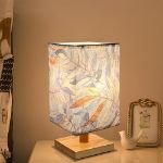 Picture of Bedside Table Lamp Nightstand Bedroom Lamp with White Fabric Shade Small Bedside Lamp for Bedroom Living Room