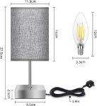 Picture of Touch Control Table Lamp, 3-Way Dimmable Bedside Lamps Nightstand Lamps with Flaxen Fabric Shade for Bedroom Living Room,LED Bulb Included Brand: Aomeya