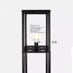 Picture of Floor Lamp with Shelves, 3 Layers Wooden Shelf Standing Light, Modern Reading Lamp for Bedroom, Living Room, Office - Without Bulb