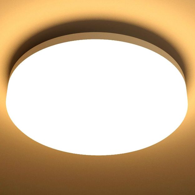 Picture of Bathroom Light Warm White, 15W 1500 Lumen Waterproof Ceiling Lights, 3000K, IP54, 100W Equivalent, Small, Modern, Round Ceiling Light