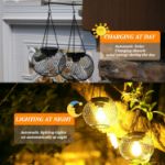 Picture of Solar Lantern Outdoor Garden with IP65 Waterproof Hanging Solar Lights Auto On Off Metal Yard Art Garden Lights - 2 Pack