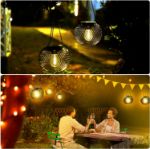 Picture of Solar Lantern Outdoor Garden with IP65 Waterproof Hanging Solar Lights Auto On Off Metal Yard Art Garden Lights - 2 Pack