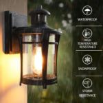 Picture of Outdoor Wall Lights, Security Motion Sensor Wall light, Waterproof Aluminum Dusk Till Dawn 3 Lighting Modes Wall Lantern Sconce 