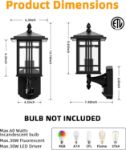 Picture of Outdoor Wall Light, Motion Sensor Light Outdoor, Waterproof Aluminum Security Light Sensor Wall Lantern Black Anti-Rust Wall Light