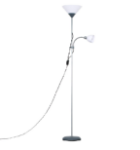 Picture of Modern Metallic Silver 2 Way Mother/Father Parent & Child Uplighter and Spotlight Design Floor Lamp