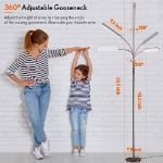 Picture of LED Floor Lamp 15W 1500LM, Adjustable Gooseneck LED Modern Lamp with 4 Color Temperature and Stepless Dimmer, Remote and Touch Control for Reading Living Room Bedroom