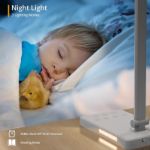 Picture of LED Desk Lamp, Dual Swing-Arm Table Lamp with 5 Color Modes & 5 Brightness Levels, 45 Min Auto-Timer, 3 Night Light Modes Eye-Caring Desk Light