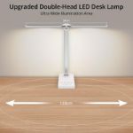 Picture of LED Desk Lamp, Dual Swing-Arm Table Lamp with 5 Color Modes & 5 Brightness Levels, 45 Min Auto-Timer, 3 Night Light Modes Eye-Caring Desk Light