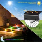 Picture of Solar Fence Light, 4 Pcs Pathway Lighting, Solar Decking Light Outdoor Waterproof Solar Step Lights for Stairs, Garden Decorations