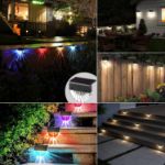 Picture of Solar Fence Light, 4 Pcs Pathway Lighting, Solar Decking Light Outdoor Waterproof Solar Step Lights for Stairs, Garden Decorations