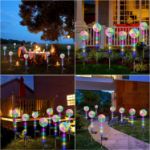 Picture of Solar Lights Outdoor Garden, 4 Pack Dandelion Garden Lights with 16 Colourful LEDs, Waterproof Solar Flower Lights for Lawn Yard Garden 