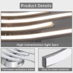 Picture of Modern Ceiling Light, Curved Ceiling Lights, 24W LED Light Fitting with 4 Built-in LED Boards Natural White 4000K for Living Room, Bedroom