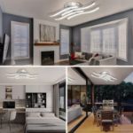 Picture of Modern Ceiling Light, Curved Ceiling Lights, 24W LED Light Fitting with 4 Built-in LED Boards Natural White 4000K for Living Room, Bedroom