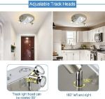 Picture of 4 Way Round Plate Led Ceiling Spotlight,Rotatable Ceiling Lights Brushed Nickel with Frosted Glass Kitchen Spotlight