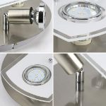 Picture of 4 Way Round Plate Led Ceiling Spotlight,Rotatable Ceiling Lights Brushed Nickel with Frosted Glass Kitchen Spotlight