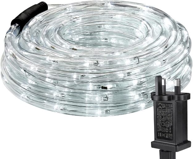 Picture of Outdoor Rope Lights Mains Powered, Connectable, 10m/33ft 240 LED Outdoor Lights Plug in, Waterproof Thick Rope Lights for Garden, Tree, Pathway