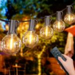 Picture of Outdoor String Lights, 200FT/60M Festoon Lights Outdoor Waterproof IP45, 100+4 Shatterproof G40 Bulbs, 2500K Warm White for Garden, Yard, Wedding