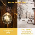 Picture of Outdoor String Lights, 200FT/60M Festoon Lights Outdoor Waterproof IP45, 100+4 Shatterproof G40 Bulbs, 2500K Warm White for Garden, Yard, Wedding