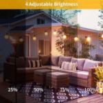 Picture of Outdoor String Lights, 200FT/60M Festoon Lights Outdoor Waterproof IP45, 100+4 Shatterproof G40 Bulbs, 2500K Warm White for Garden, Yard, Wedding