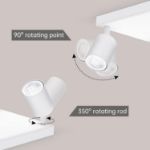 Picture of 4 Way Ceiling Spotlight Fitting, GU10 LED Ceiling Light Rotatable, Indoor Spotlights Ceiling Lights, Modern White Metal Square Ceiling Spotlight - Bulb Not Included