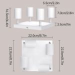 Picture of 4 Way Ceiling Spotlight Fitting, GU10 LED Ceiling Light Rotatable, Indoor Spotlights Ceiling Lights, Modern White Metal Square Ceiling Spotlight - Bulb Not Included