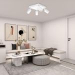 Picture of 4 Way Ceiling Spotlight Fitting, GU10 LED Ceiling Light Rotatable, Indoor Spotlights Ceiling Lights, Modern White Metal Square Ceiling Spotlight - Bulb Not Included