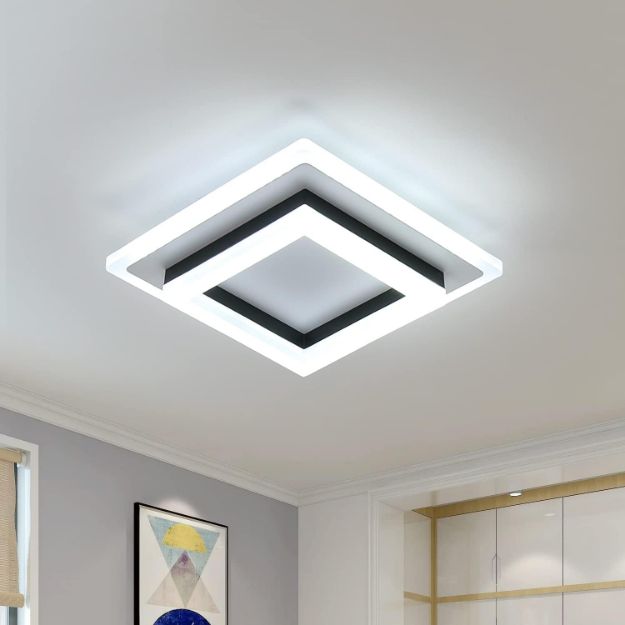 Picture of  LED Ceiling Light, 24W Modern Ceiling Lamp, Square LED Ceiling Lights for Bedroom Hallway 