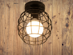 Picture of Black Vintage Ceiling Pendant, Metal Cage Ceiling Lampshade with E27 Holder for Living Room, Kitchen, Bedroom, Hallway,Courtyard,