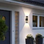 Picture of Modern Outdoor Wall Lamps Black, LED Double- Head Small Wall Lamp, Waterproof Courtyard Lamp, Fancy Lights For Wall