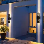 Picture of Modern Outdoor Wall Lamps Black, LED Double- Head Small Wall Lamp, Waterproof Courtyard Lamp, Fancy Lights For Wall