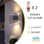 Picture of Outdoor Wall Light Mains Powered, Outdoor Up and Down Lights IP65 Waterproof, LED Lighting Sconce Wall Mounted for House
