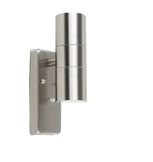 Picture of Modern Brushed Chrome IP65 Rated Up/Down Outdoor Security Wall Light